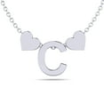 thumbnail image 1 of SuperJeweler C Initial Necklace for Women, Gold Hearts, Free 17" Cable Chain, 1 of 4