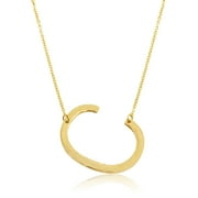 SuperJeweler C Initial Sideways Necklace In Gold, 18 Inches For Women