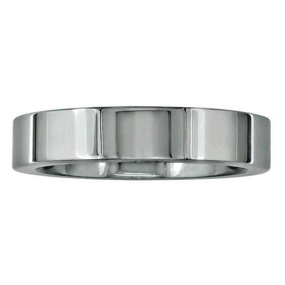 SuperJeweler Classic 4mm Flat Comfort Fit Titanium Wedding Band For Men