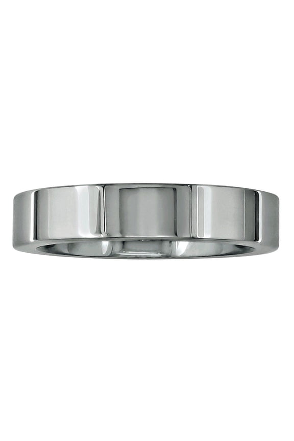 Classic 4mm Flat Comfort Fit Titanium Wedding Band, Size 3.5 for Men