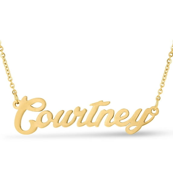 SuperJeweler Courtney Nameplate Necklace in Gold 16 inches All Names Available for Women