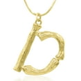 thumbnail image 1 of SuperJeweler D Initial Necklace In Gold, Bamboo Style, All Letters Available, Free 18 Inch Snake Chain, For Women, 1 of 5