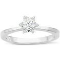 thumbnail image 1 of SuperJeweler Diamond Flower Promise Ring In White Gold For Women, 1 of 7