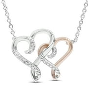 SuperJeweler Diamond Heart Necklace, Two Tone, 18 Inches For Women