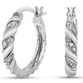 thumbnail image 1 of SuperJeweler Diamond Hoop Earrings for Women, Elegant Swirl Design, 3/4 Inch, Platinum Overlay Diamond Jewelry, 1 of 6