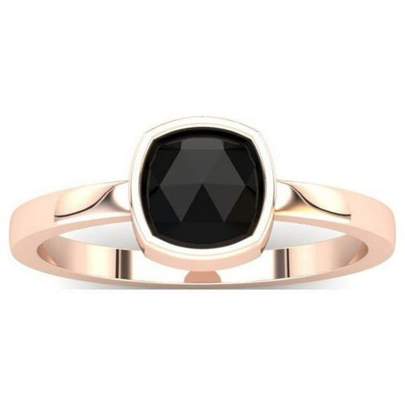 SuperJeweler Diamond Rings for Women, Black Diamond Engagement Rings for Women, 14K Rose Gold, 1Ct
