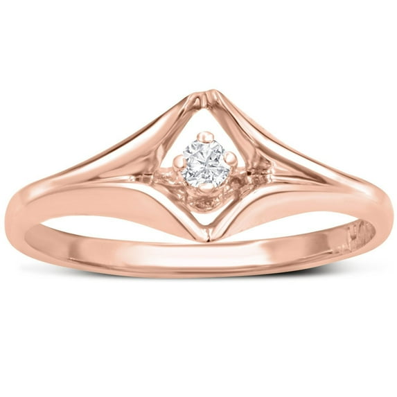 SuperJeweler Diamond Solitaire Promise Ring In Rose Gold For Women