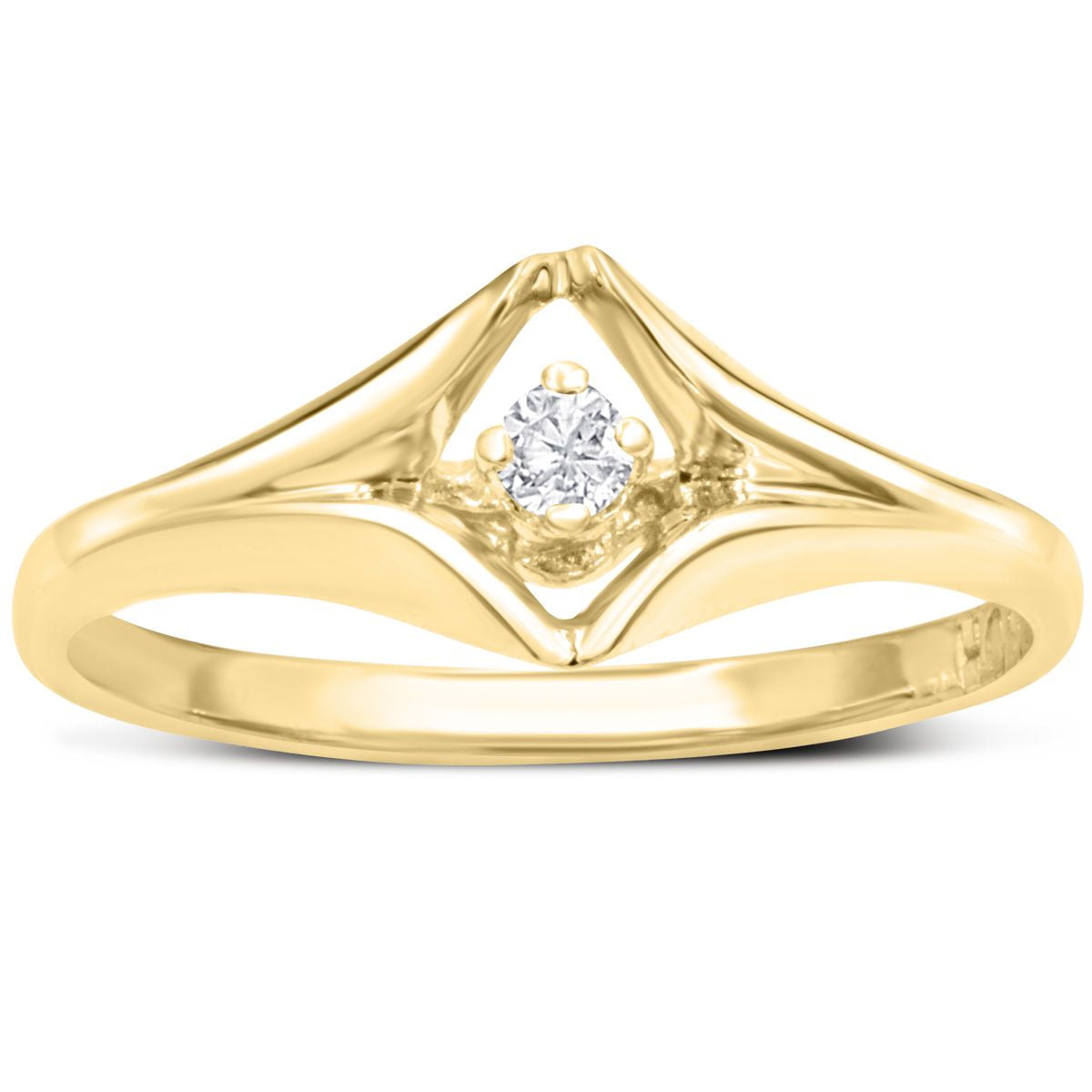 SuperJeweler Diamond Solitaire Promise Ring In Yellow Gold For Women
