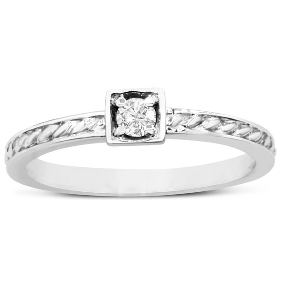 SuperJeweler Diamond Solitaire Promise Ring in White Gold for Women