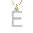 thumbnail image 1 of SuperJeweler E Initial Necklace In 14 Karat Yellow Gold With 20 Diamonds, With Free 18 Inch Chain, For Women, 1 of 6