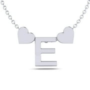 SuperJeweler J Initial Necklace for Women, Gold Hearts, Free 17" Cable Chain