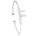 thumbnail image 1 of SuperJeweler F Initial Bangle Bracelet In Silver For Women, 1 of 3