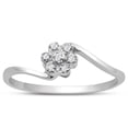 thumbnail image 1 of SuperJeweler Flower Shaped Diamond Promise Ring In White Gold For Women, 1 of 6