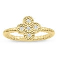 thumbnail image 1 of SuperJeweler Flower Shaped Diamond Promise Ring With Rope Band In Yellow Gold For Women, 1 of 8