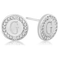 thumbnail image 1 of SuperJeweler G Initial Diamond Stud Earrings in Sterling Silver for Women, 1 of 6