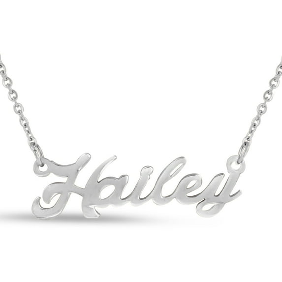 SuperJeweler Hailey Nameplate Necklace in Silver 16 inches All Names Available for Women