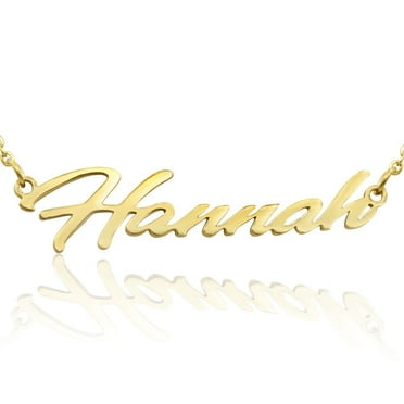 SuperJeweler Hannah Nameplate Necklace in Gold, 16 inches All Names Available for Women