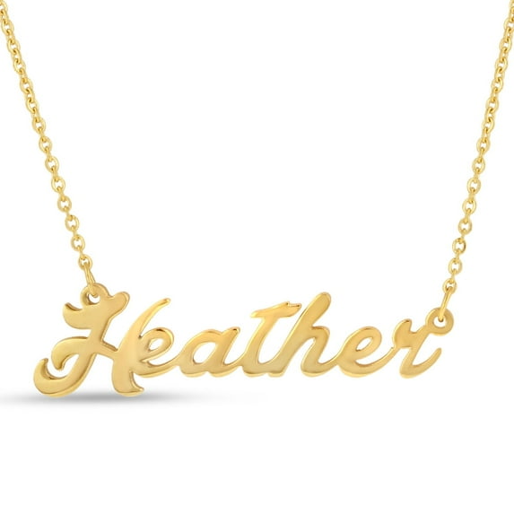 SuperJeweler Heather Nameplate Necklace in Gold 16 inches All Names Available for Women
