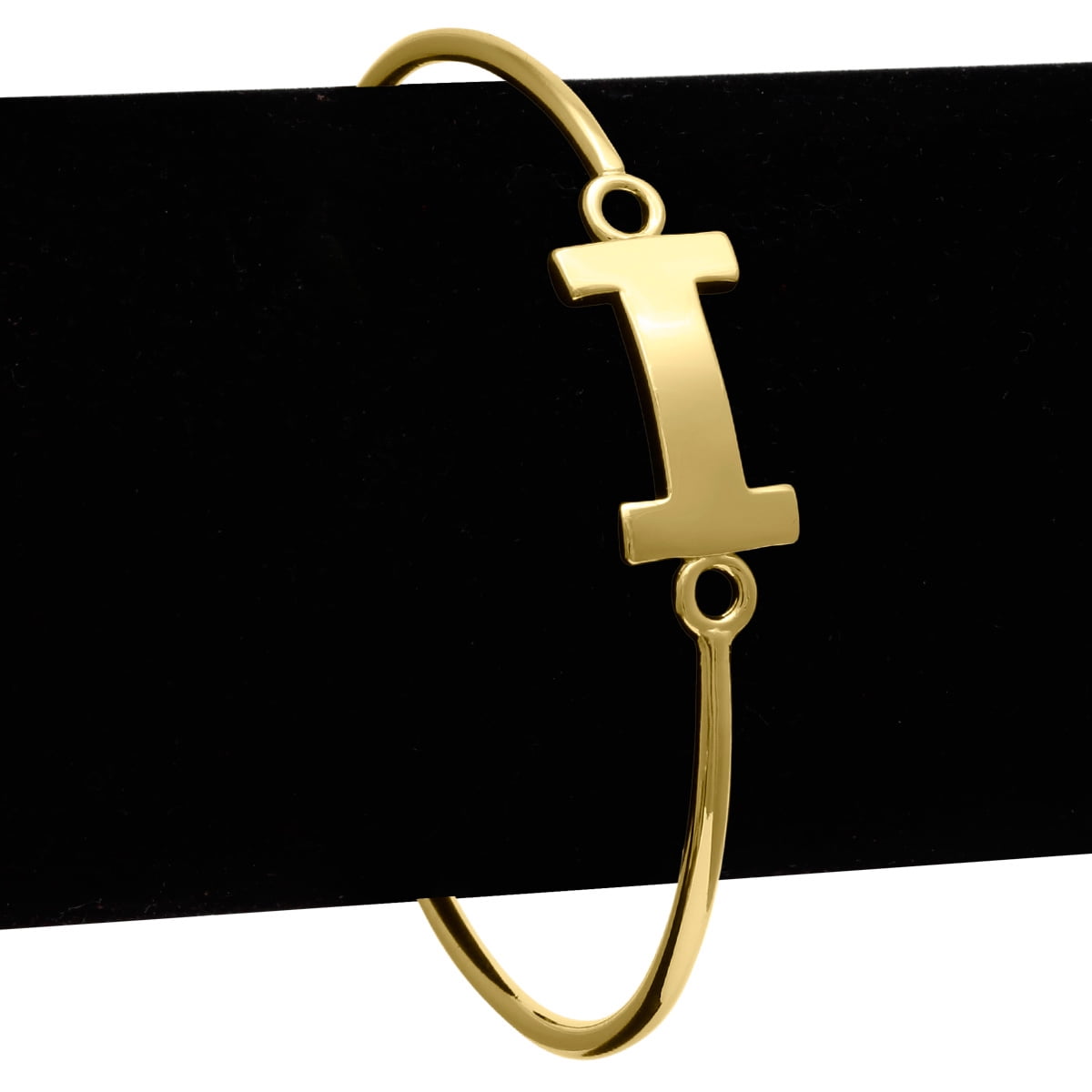 SuperJeweler I Initial Bangle Bracelet In Yellow Gold For Women