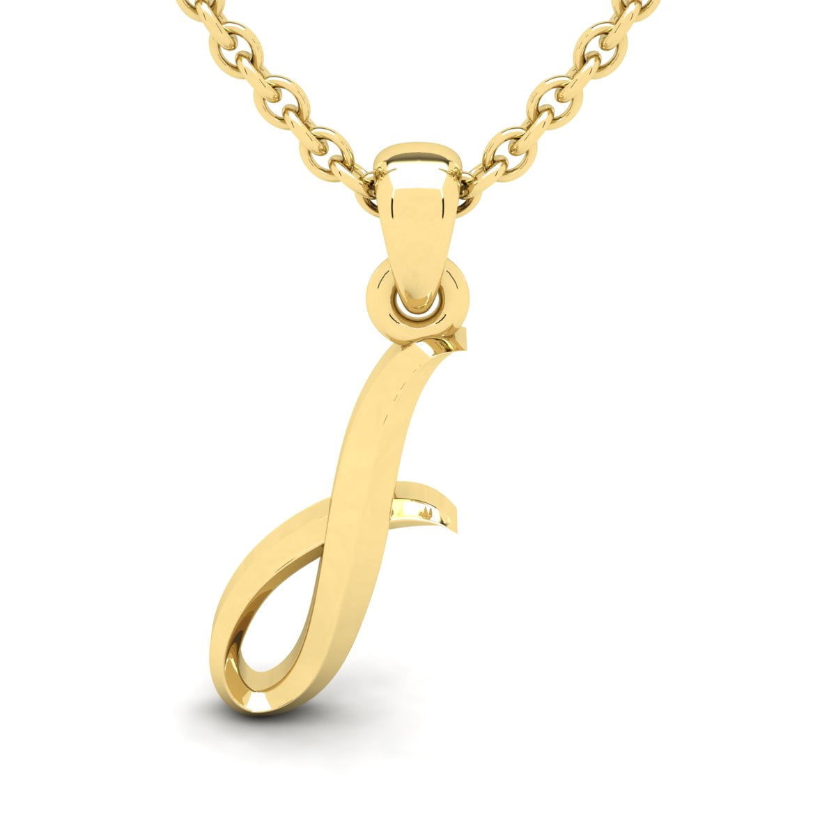 SuperJeweler I Initial Necklace In Heavy 14 Karat Yellow Gold With Free