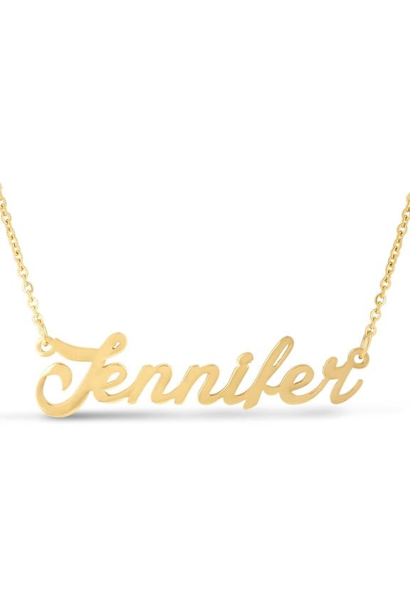 Jennifer Nameplate Necklace in Gold 16 inches All Names Available for Women