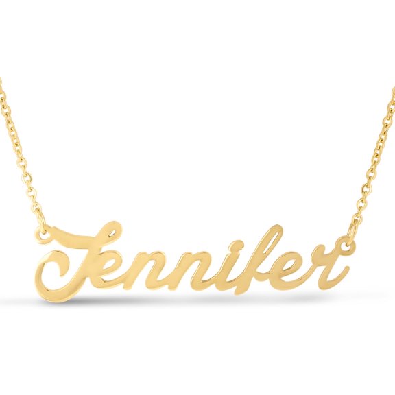 SuperJeweler Jennifer Nameplate Necklace in Gold 16 inches All Names Available for Women