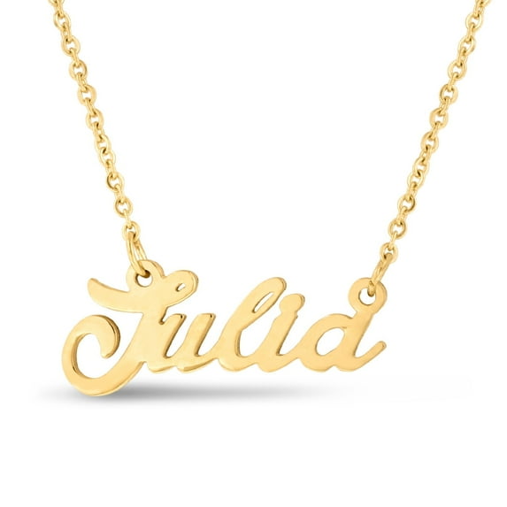SuperJeweler Julia Nameplate Necklace in Gold 16 inches All Names Available for Women