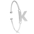 thumbnail image 1 of SuperJeweler K Initial Bangle Bracelet In Silver For Women, 1 of 3
