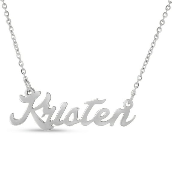 SuperJeweler Kristen Nameplate Necklace in Silver 16 inches All Names Available for Women