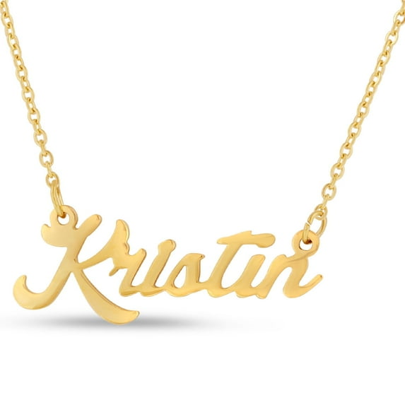 SuperJeweler Kristin Nameplate Necklace in Gold 16 Inches All Names Available for Women