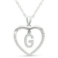 thumbnail image 1 of SuperJeweler Letter G Initial Necklace In Sterling Silver, 1/5ct Diamond, 16 Inches For Women, 1 of 6