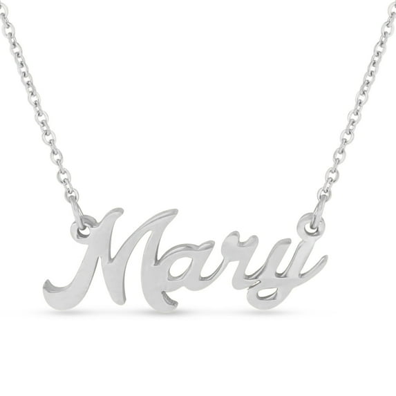 SuperJeweler Mary Nameplate Necklace in Silver 16 inches All Names Available for Women