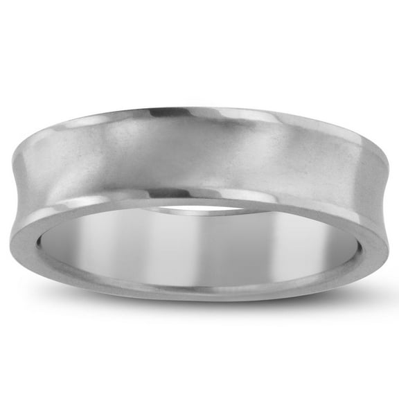 SuperJeweler Mens 6mm Brushed Finish Curved Titanium Ring Wedding Band for Men