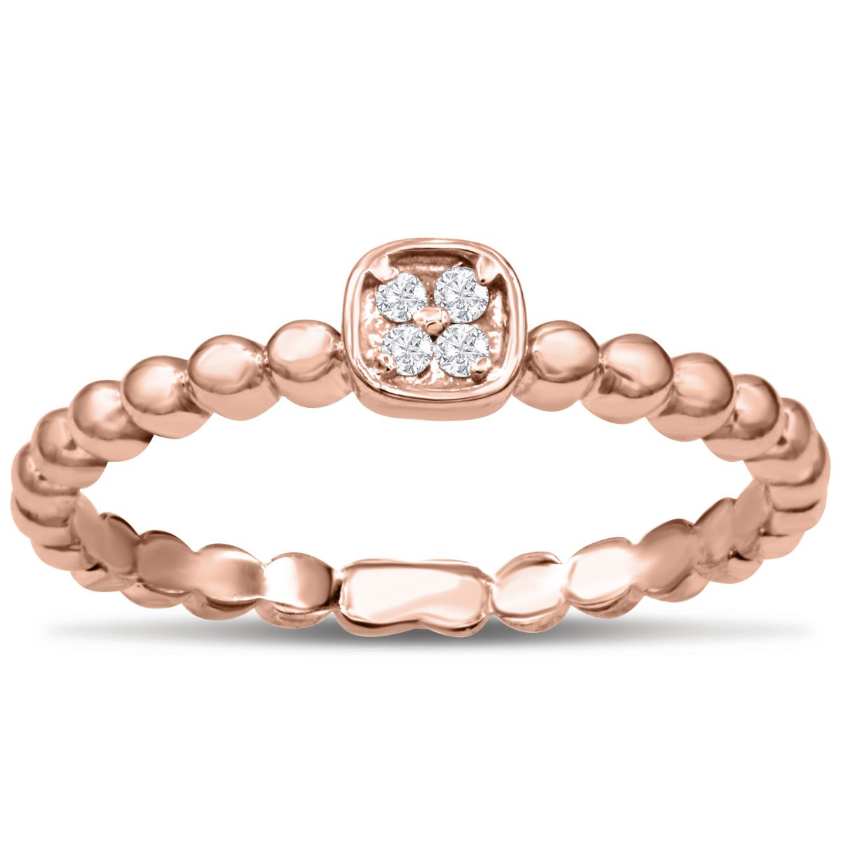 SuperJeweler Modern Diamond Promise Ring In Rose Gold For Women