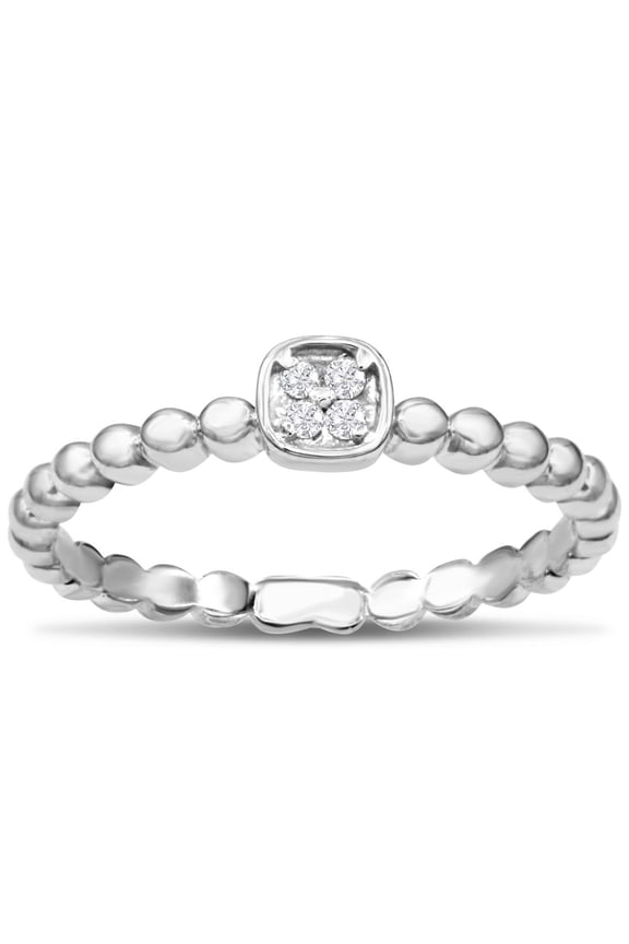 Modern Diamond Promise Ring In White Gold For Women