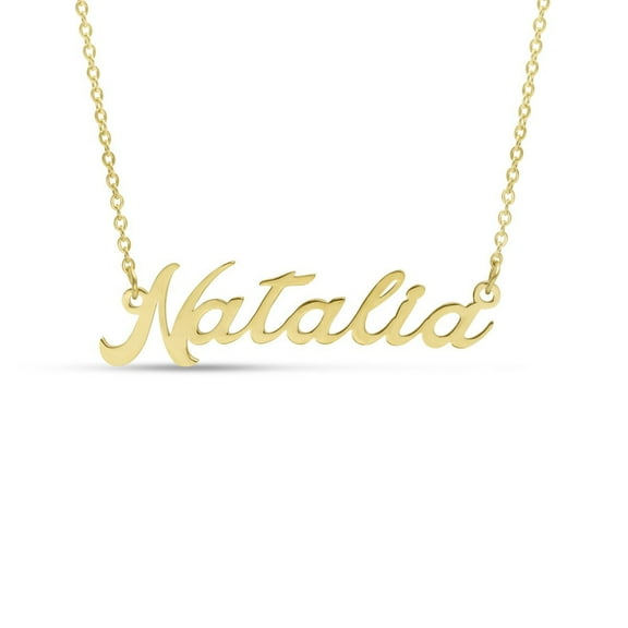 SuperJeweler Natalia Nameplate Necklace in Gold, 16 inches All Names Available for Women