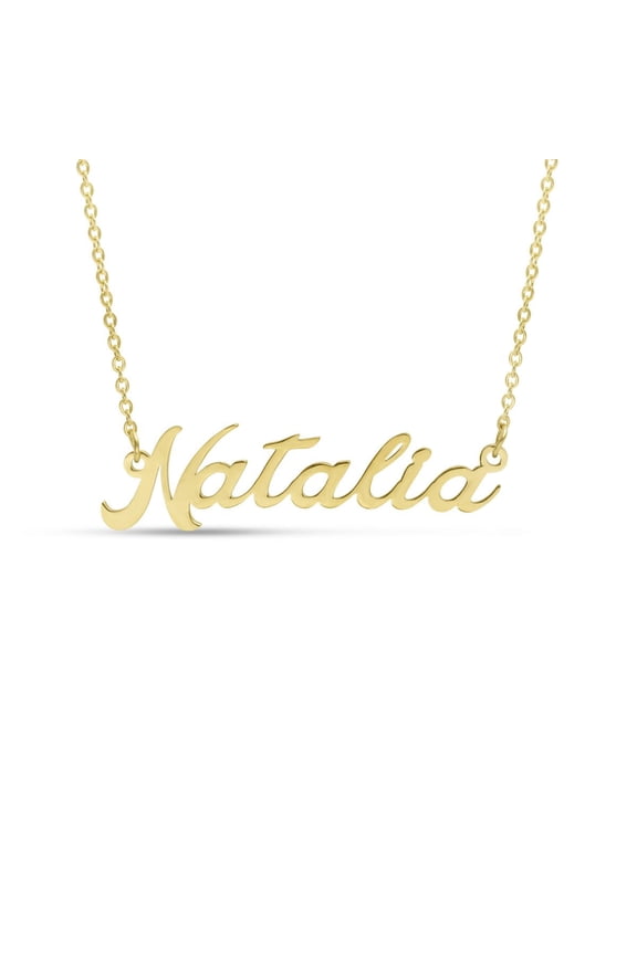 Natalia Nameplate Necklace in Gold, 16 inches All Names Available for Women
