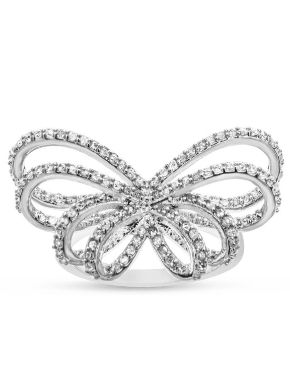 Nearly 1/2 Carat Diamond Bow Cocktail Ring For Women