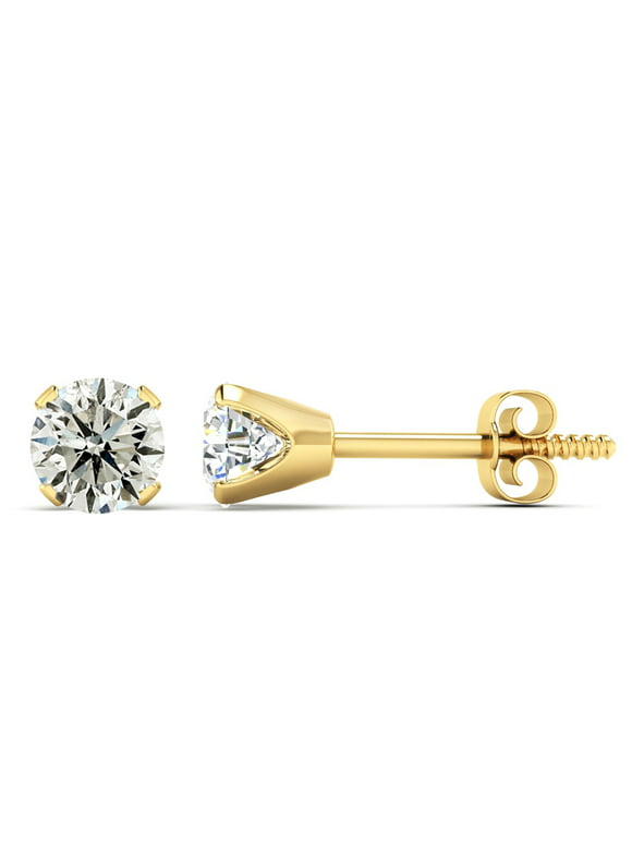 SuperJeweler Nearly 1/2 Carat Diamond Stud Earrings in 14 Karat Yellow Gold For Women