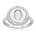 thumbnail image 1 of SuperJeweler O Initial Diamond Ring In Sterling Silver For Women, 1 of 3