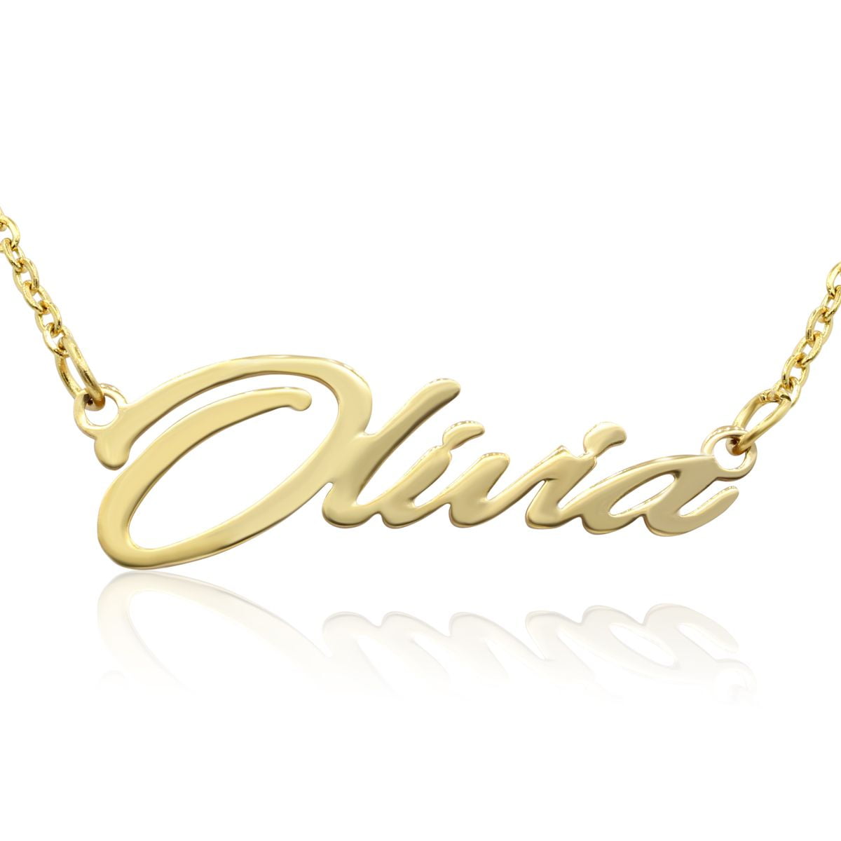 Olivia name necklace gold deals