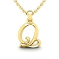thumbnail image 1 of SuperJeweler Q Initial Necklace In Heavy 14 Karat Yellow Gold With Free 18 Inch Cable Chain, For Women, 1 of 6