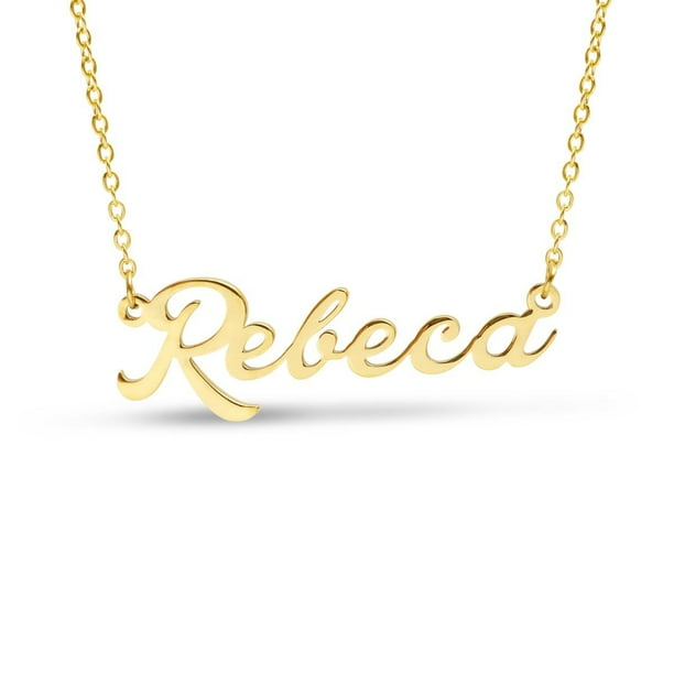 SuperJeweler Rebeca Nameplate Necklace in Gold 16 inches All Names Available for Women