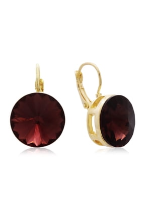 Ruby Red Crystal Earrings, Leverbacks, Looks Like 30 Carats!