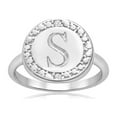 thumbnail image 1 of SuperJeweler S Initial Diamond Ring In Sterling Silver for Women, 1 of 3