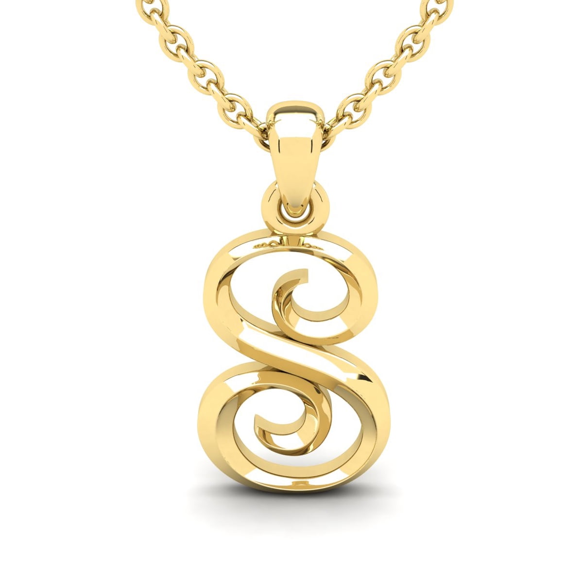 SuperJeweler S Initial Necklace In Heavy 14 Karat Yellow Gold With Free