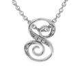 thumbnail image 1 of SuperJeweler S Initial Necklace In White Gold With 7 Diamonds, Serif Style, With Free 18 Inch Cable Chain, For Women, 1 of 7