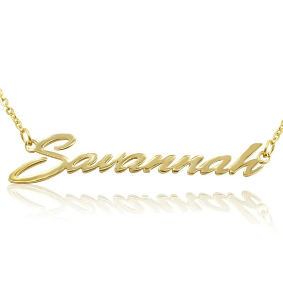 SuperJeweler Savannah Nameplate Necklace in Gold, 16 inches All Names Available for Women