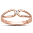 thumbnail image 1 of SuperJeweler Split Shank Diamond Solitaire Promise Ring In Rose Gold For Women, 1 of 6