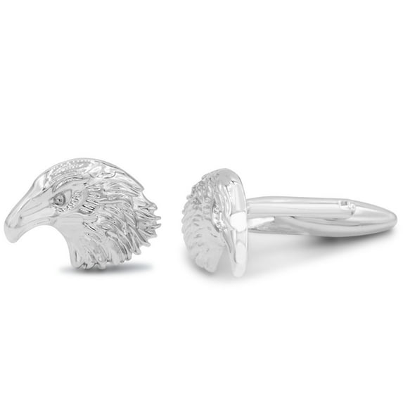 SuperJeweler Stainless Steel Bald Eagle Cufflinks For Men, Fits Standard Shirt